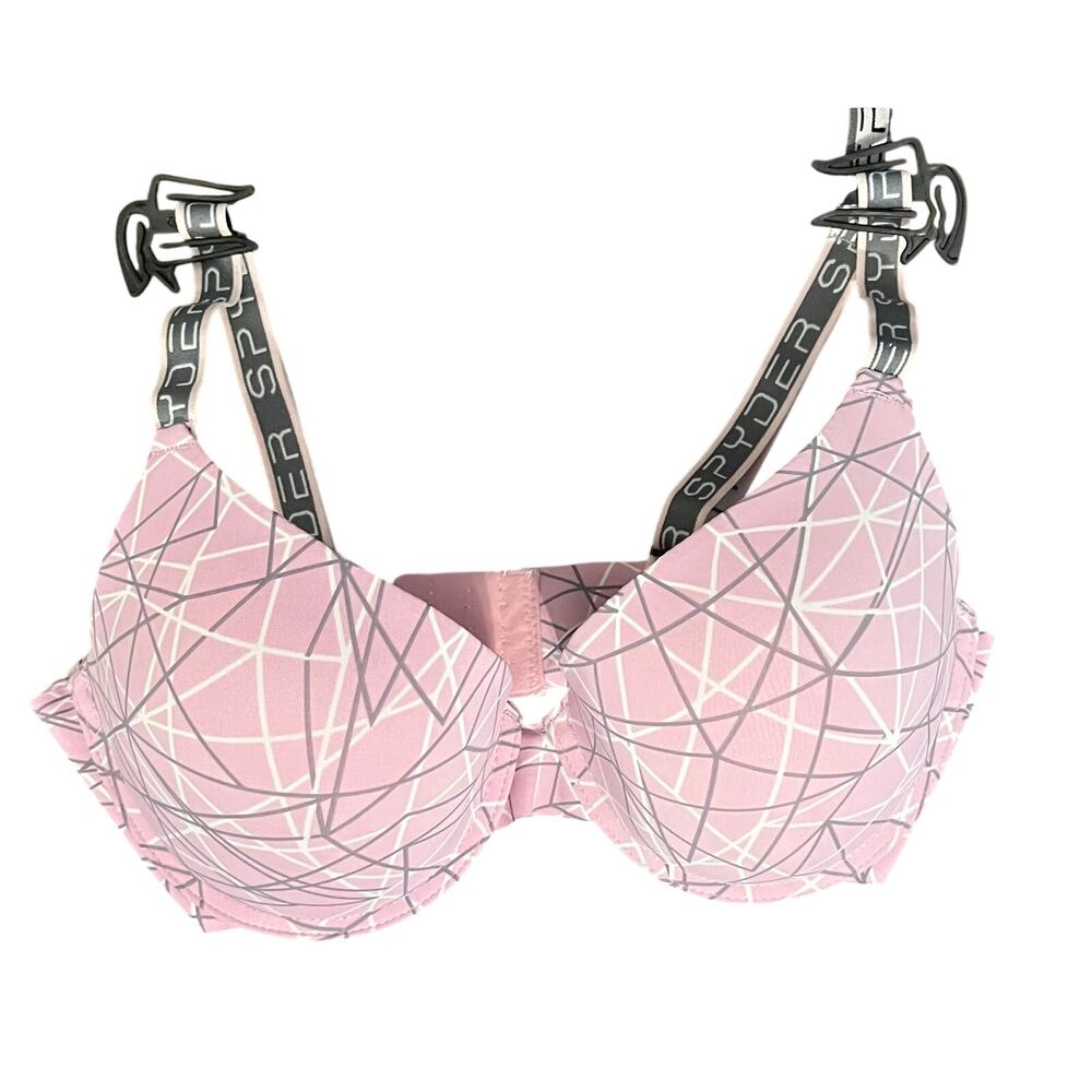 Spyder 2-Pack Laser-Cut Push-Up Bras Pink & Heather Grey Everyday Athletic 38C - Picture 3 of 13